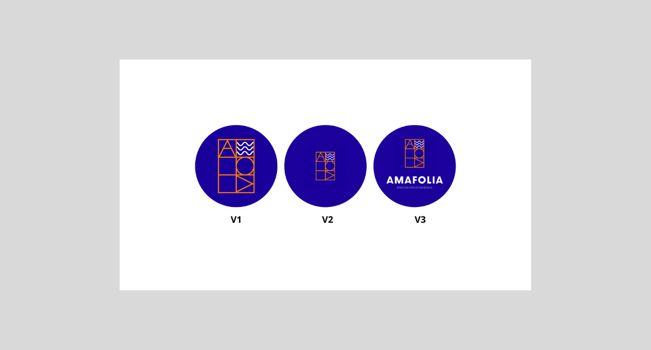 différentes versions du logo d'amafolia pour les réseaux sociaux
